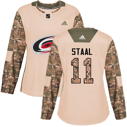 Adidas Hurricanes #11 Jordan Staal Camo Authentic Veterans Day Women's Stitched NHL Jersey